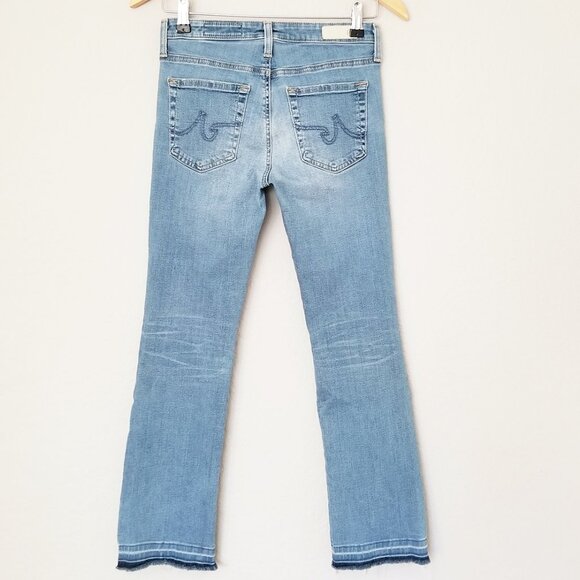 AG Adriano Goldschmied Jodi Crop High Rise Slim Flared Jeans 26 Distressed $245 - Picture 7 of 16